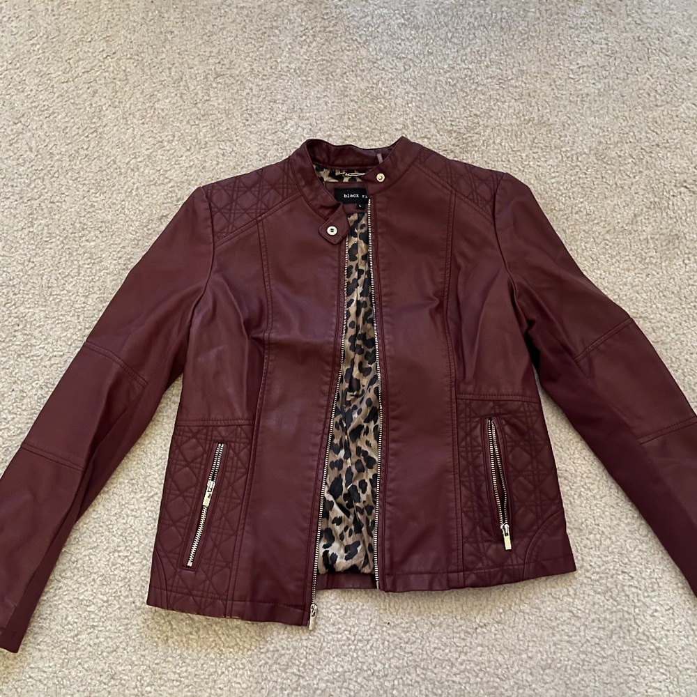 Black Rivet Faux Leather Jacket